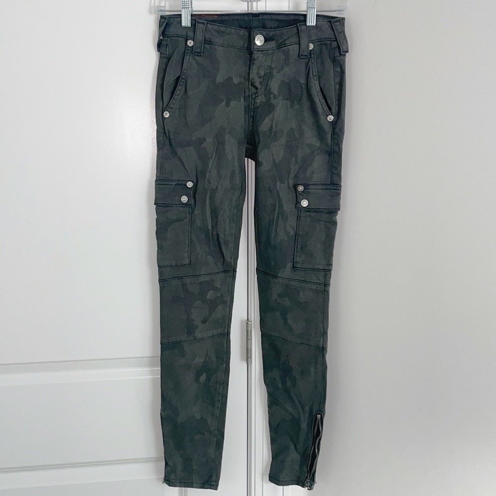 True Religion Super Skinny Camo Denim Jeans Size 26